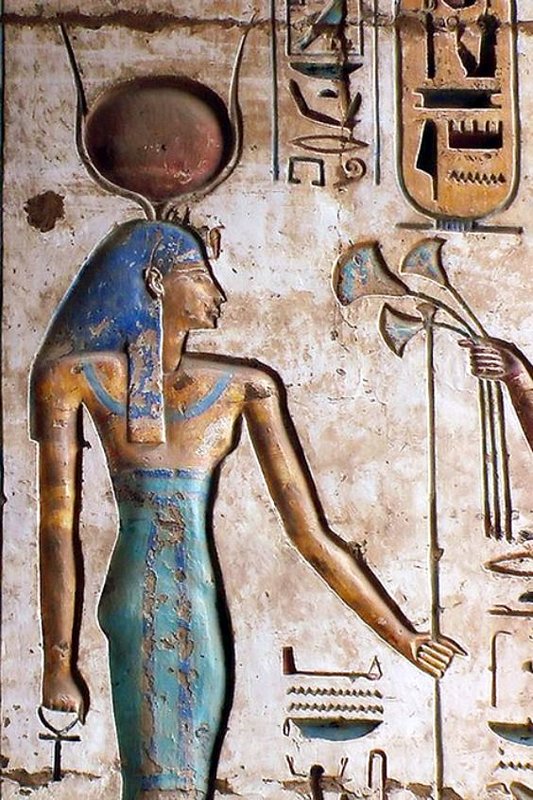 Detail relief inside Medinet Habu , Temple of Ramesses III